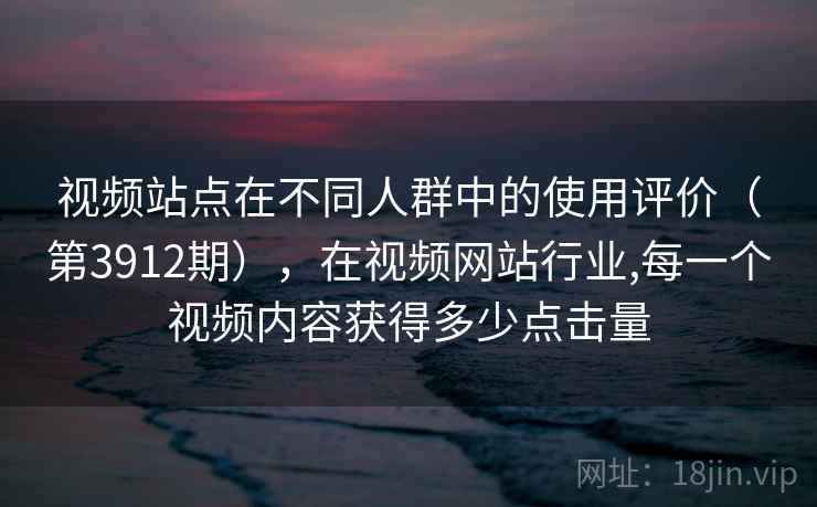 视频站点在不同人群中的使用评价（第3912期），在视频网站行业,每一个视频内容获得多少点击量  第2张