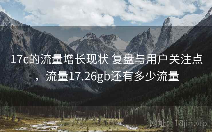 17c的流量增长现状 复盘与用户关注点,流量17.26gb还有多少流量